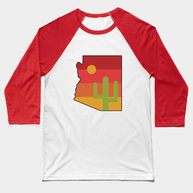 Arizone State Outline Baseball T-Shirt by dvdnds